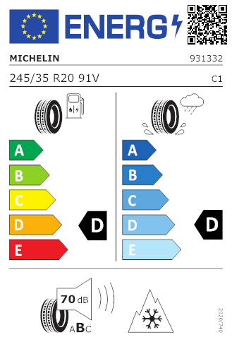 MICHELIN 245/35 R20 91V Pilot Alpin PA4 FSLN1 M+S DOT 3021